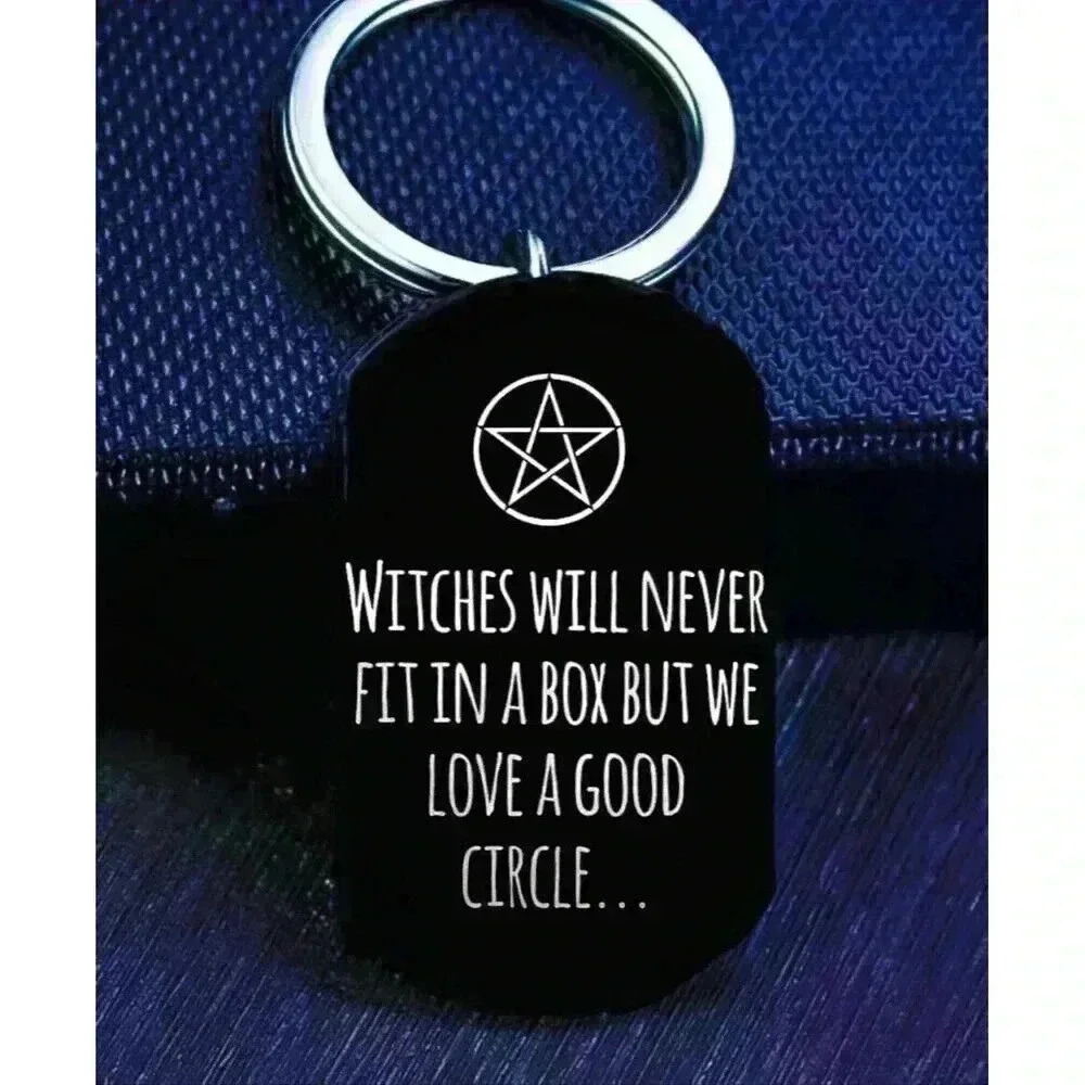 Witches Never Fit In A Box But We Love A GOOD Circle Hot Pendagram Keychain